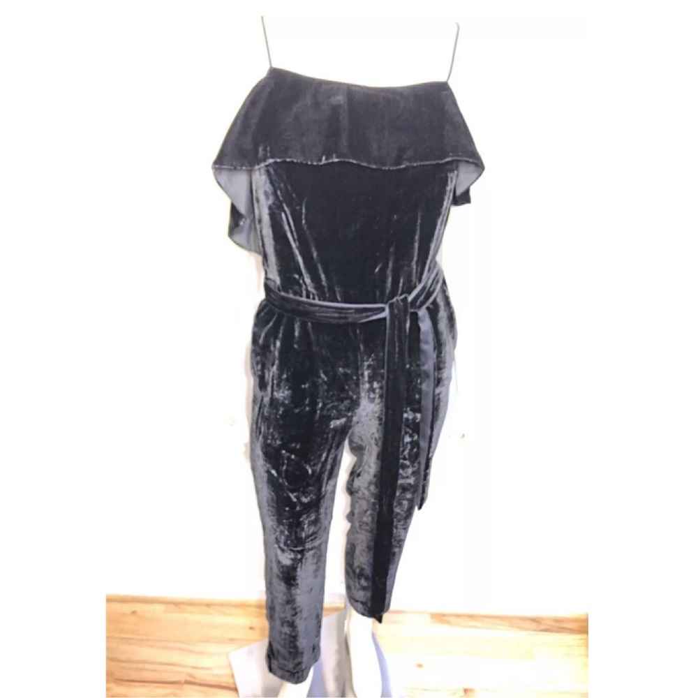 Banana Republic Black Velvet Cropped Jumpsuit - Picture 5 of 8